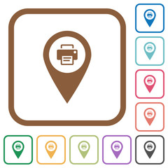 Print GPS map location simple icons