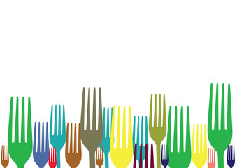 Ssfondo di forchette colorate