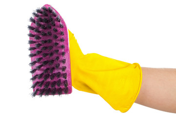 Purple cleaning brush