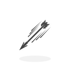 Flying arrow Icon. Vector logo on white background
