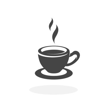Tea cup Icon. Vector logo on white background