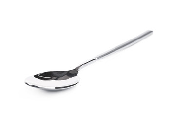 Metal dinner spoon isolated
