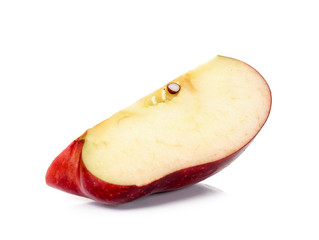 Slice red apple isolated on white background