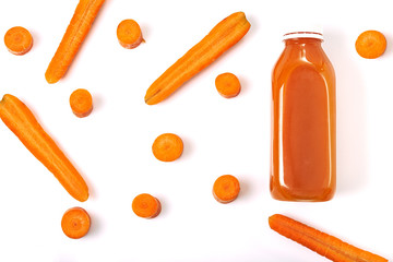 bottle with carrot juice