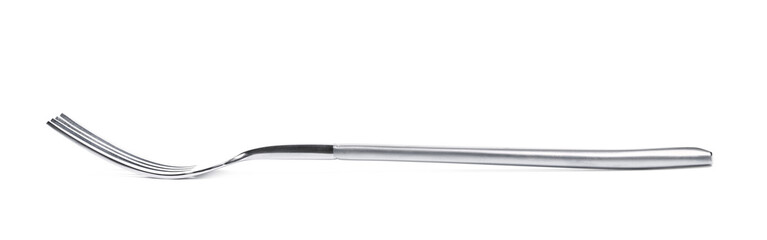 Metal dinner fork isolated