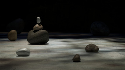 relaxing still life with rocks