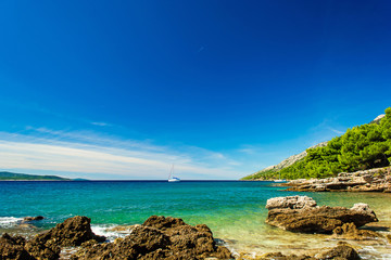 Beautiful sea view on island Brac in Croatia