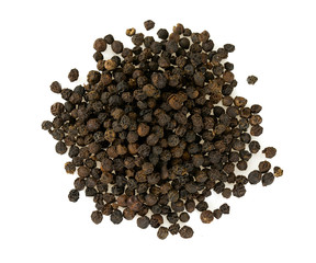 black pepper isolated on white