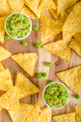 Tortilla chips peas dip