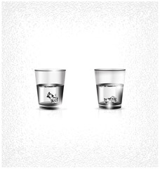 two white glasses