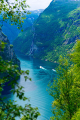 Geiranger fjord scenic view