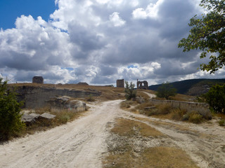Ruins of the ancient fortress Calamita in Inkerman, Crimea