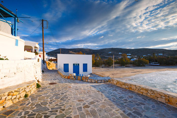 View of the Stavros village and a beach on Donoussa island.