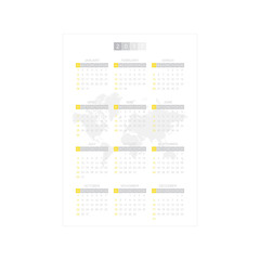 Calendar for 2017 Year. Week starts monday. Vector template for business graphics.