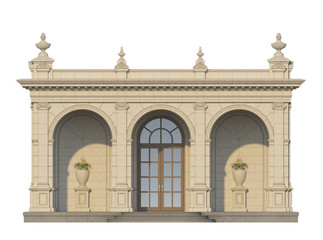 Obraz premium arcade with ionic pilasters in classic style. 3d render