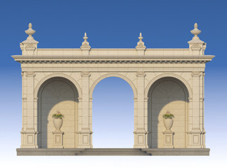 Obraz premium arcade with ionic pilasters in classic style. 3d render
