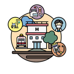 Hospital icons set