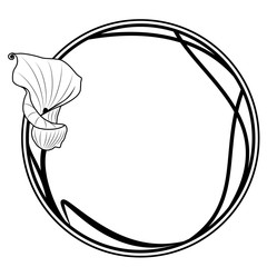 round frame with lily