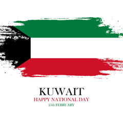 Kuwait National Day greeting card. Vector illustration.