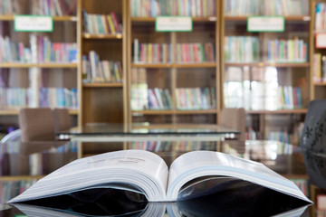 book in library.