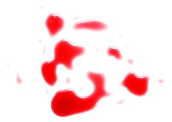 Blood stains isolated on white background, with clipping path