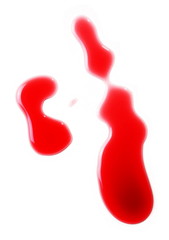 Blood stains isolated on white background, with clipping path