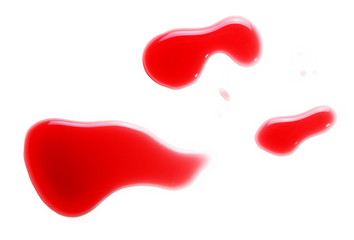 Blood stains isolated on white background, with clipping path