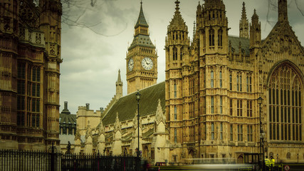 Fototapeta na wymiar Big Ben and Parliament in London, UK, April
