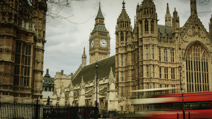 Big Ben and Parliament in London, UK, April