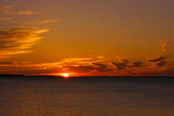 Sonnenuntergang am Ostseestrand in Gelting