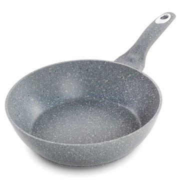 Gray Frying Pan With A Nonstick Coating Isolated On White Background