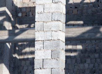 bricks in a newly built house as a background