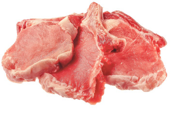 raw meat isolated on white background