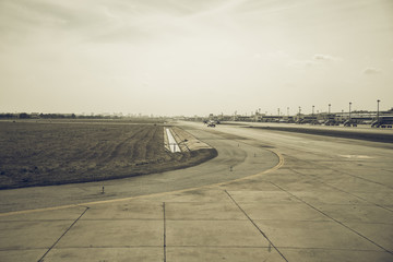 The plane was flying off to the airport.