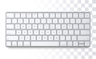 Magic Aluminium keyboard on a transparent background - obrazy, fototapety, plakaty