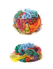 Mixed pile of yarn threads