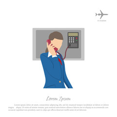 Stewardess offering wine to the passenger. Crew services. Cabin of aircraft