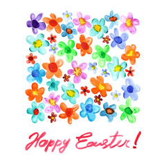 Happy Easter - Watercolor flowers