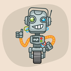Robot Smiling and Showing Thumbs Up