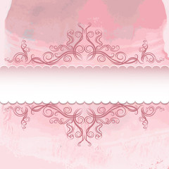 Vector pattern on watercolor background