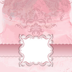 Frame and ornate on watercolor background