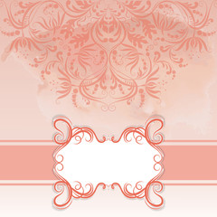 Frame and ornate on watercolor background