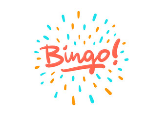 Bingo vector logo postcard with splash effect
