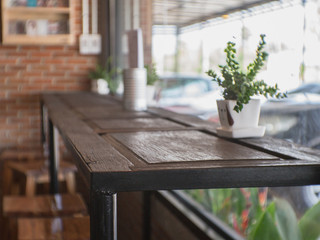 Table in a cafe.