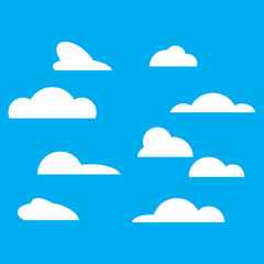 Collection of stylized cloud silhouettes, great for clipart or icon creation