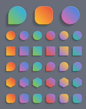 Set of colorful gradient button.