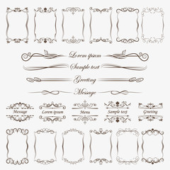 A large collection of frames and divider for processing your ideas, greeting, greeting card.
