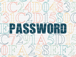 Fototapeta na wymiar Protection concept: Password on wall background