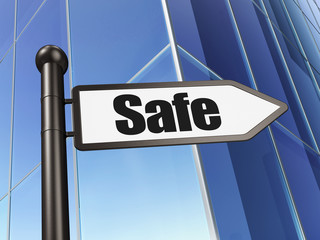 Fototapeta premium Protection concept: sign Safe on Building background