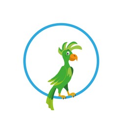 parrot in ring vector illustration